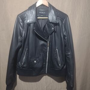 Marc New York Women's Black Leather Moto Jacket